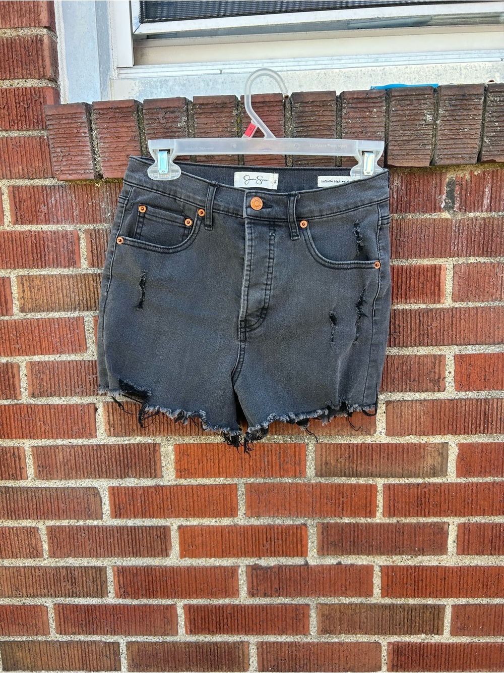 Jessica Simpson Black Distressed Denim Jean Shorts